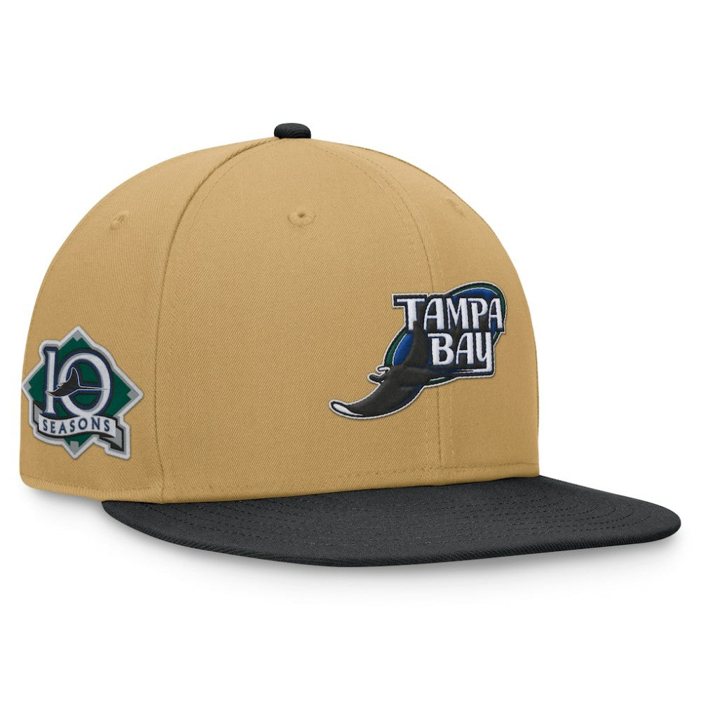 Tampa Bay Rays Heritage Two-Tone Fitted Hat Khaki/Black
