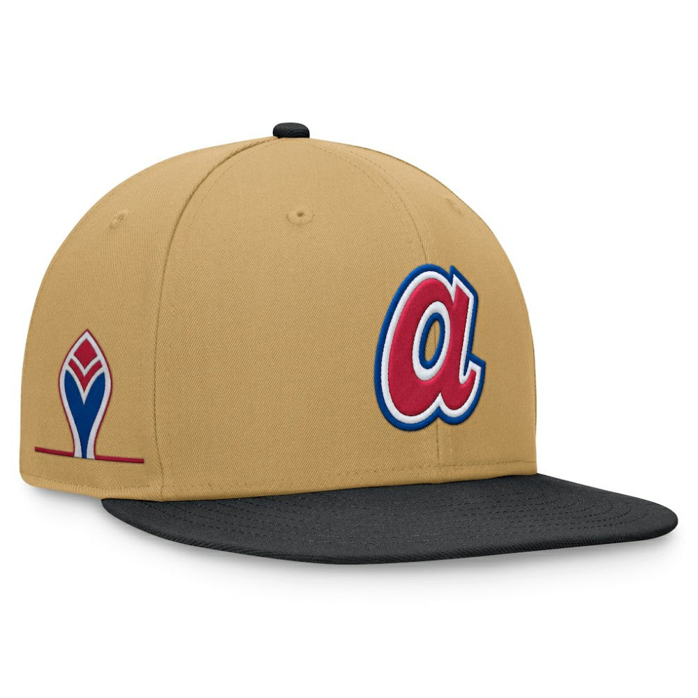 Atlanta Braves Heritage Two-Tone Fitted Hat Khaki/Black