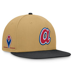 Atlanta Braves Heritage Two-Tone Fitted Hat Khaki/Black