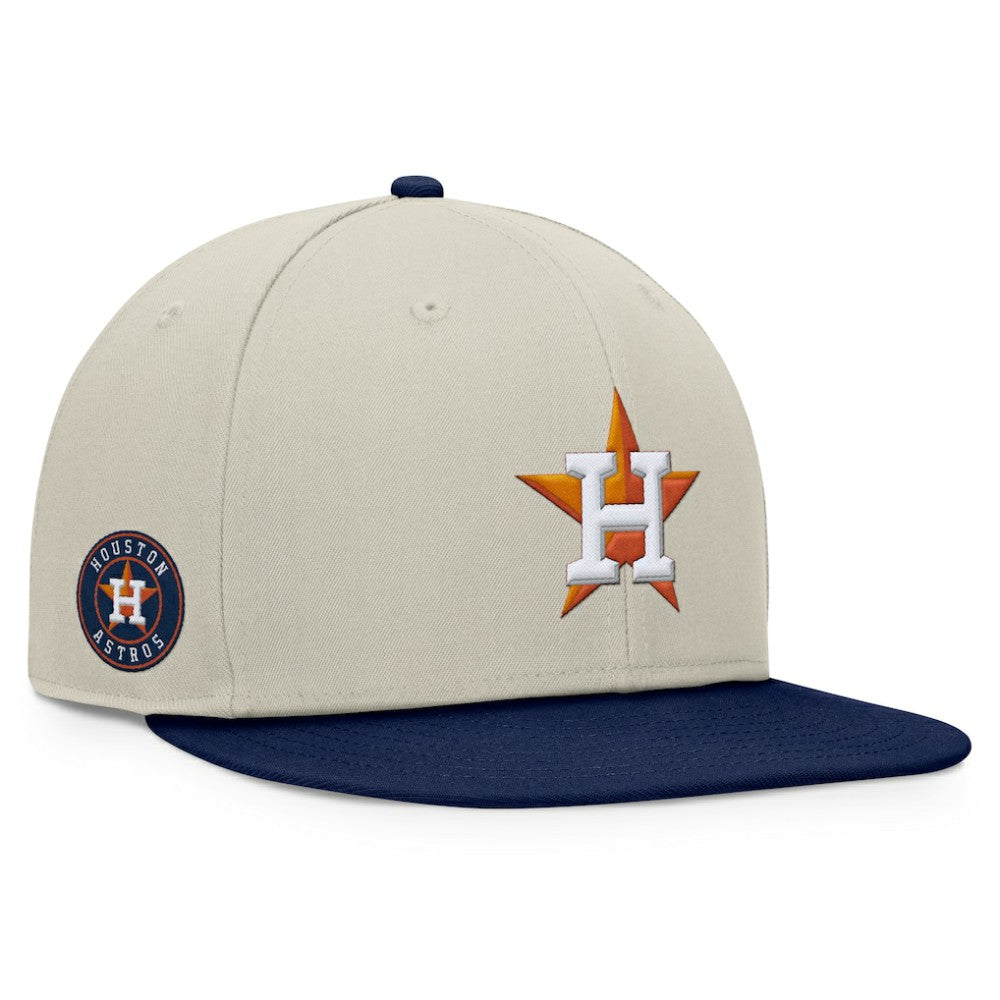 Houston Astros Team Two-Tone Snapback Hat Khaki/Navy