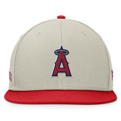 Los Angeles Angels Team Two-Tone Snapback Hat Khaki/Red