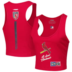 St. Louis Cardinals Pro Standard Women's Fast Lane Fitted Tri-Blend Cropped Tank Top Red