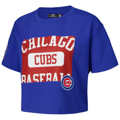 Chicago Cubs Pro Standard Women's Made To Play Boxy Cropped T-Shirt Royal