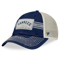 New York Yankees Heritage Stripe Trucker Adjustable Hat Navy/Natural