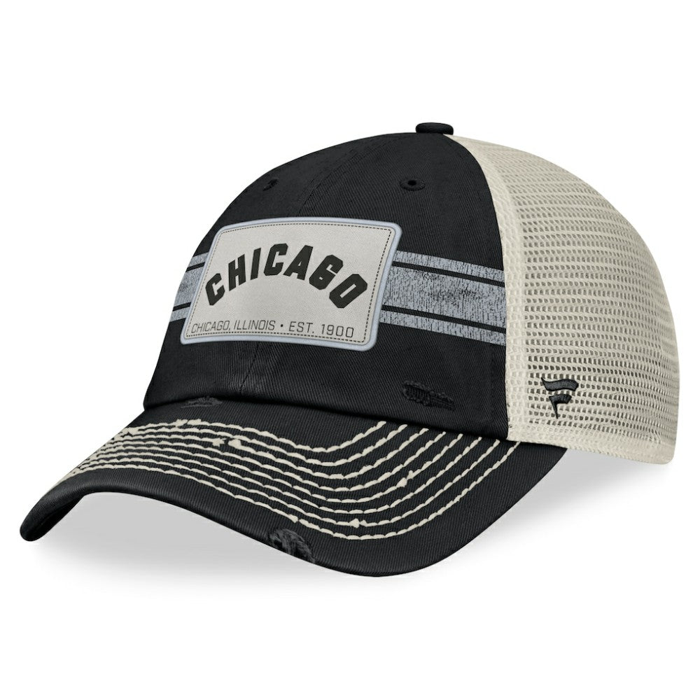 Chicago White Sox Heritage Stripe Trucker Adjustable Hat Black/Natural