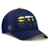 St. Louis Blues Fanatics Authentic Pro Rink Team Code Flex Hat Navy/Gold