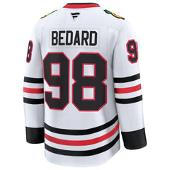 Connor Bedard Chicago Blackhawks Fanatics Away Premium Jersey White