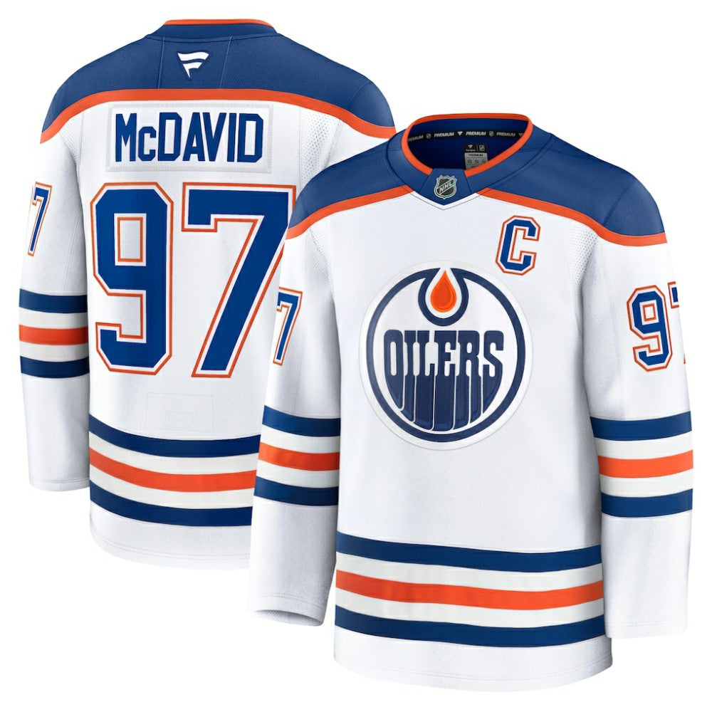 Connor McDavid Edmonton Oilers Fanatics Away Premium Jersey White