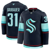 Philipp Grubauer Seattle Kraken Fanatics Home Premium Jersey Deep Sea Blue