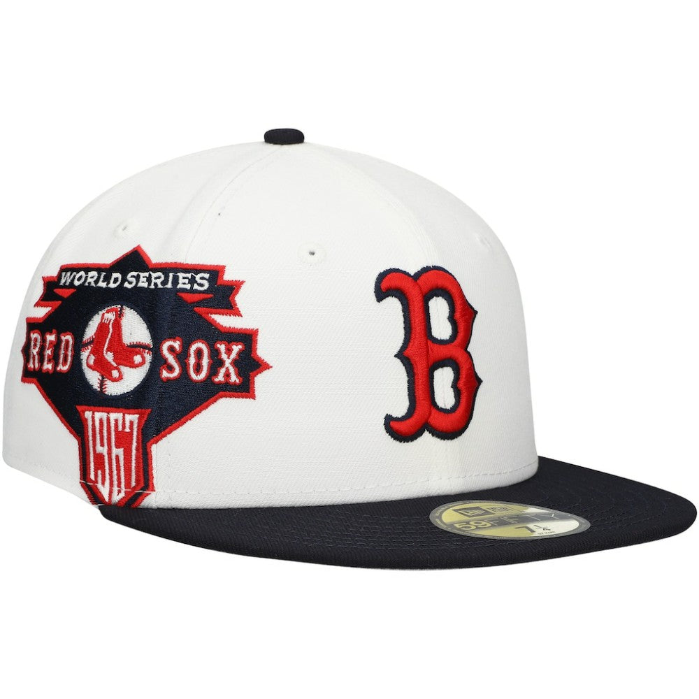 Boston Red Sox Major Sidepatch 59FIFTY Fitted Hat White/Navy | New Era