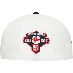 Boston Red Sox Major Sidepatch 59FIFTY Fitted Hat White/Navy | New Era