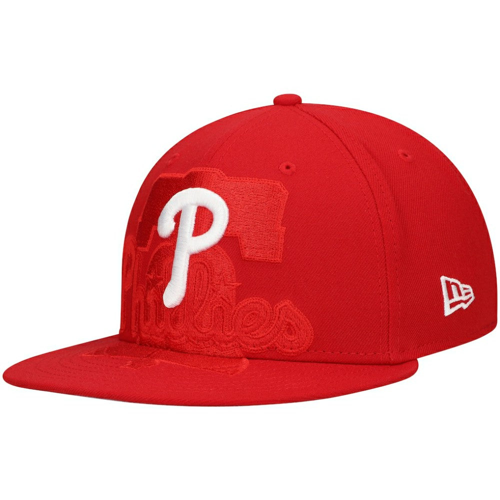 Philadelphia Phillies Shadow Logo 59FIFTY Fitted Hat Red | New Era