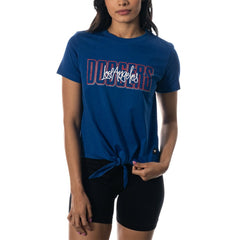 Los Angeles Dodgers The Wild Collective Women's Twist Front T-Shirt Royal