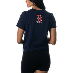 Boston Red Sox The Wild Collective Women's Twist Front T-Shirt Navy
