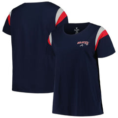 Atlanta Braves Profile Women's Plus Size Scoop Neck T-Shirt Navy