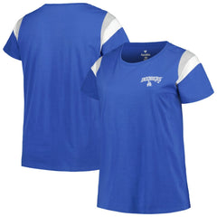 Los Angeles Dodgers Profile Women's Plus Size Scoop Neck T-Shirt Royal