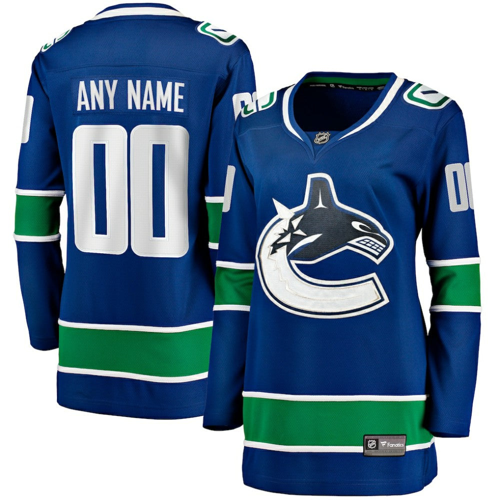 Vancouver Canucks Fanatics Women's Breakaway Custom Jersey Blue