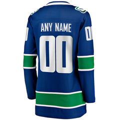 Vancouver Canucks Fanatics Women's Breakaway Custom Jersey Blue