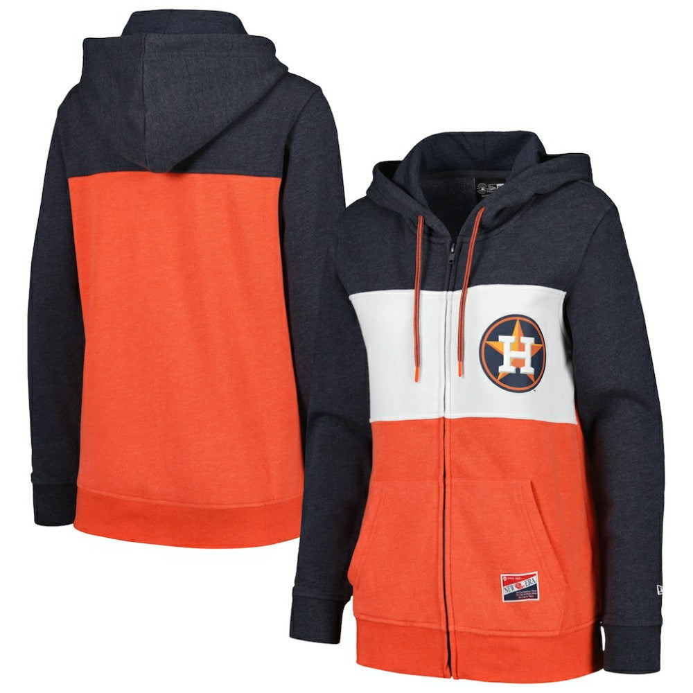Houston Astros Women's Color Block Full-Zip Hoodie Jacket Navy | New Era