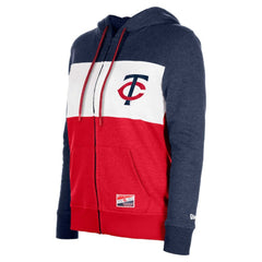 Minnesota Twins Women's Color Block Full-Zip Hoodie Jacket Navy | New Era