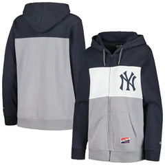New York Yankees Women's Color Block Full-Zip Hoodie Jacket Navy | New Era