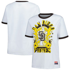 San Diego Padres Women's Oversized Ringer T-Shirt White | New Era