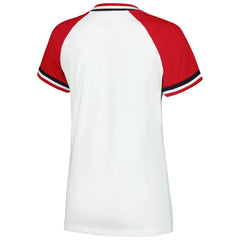 St. Louis Cardinals Women's Jersey Double Binding Raglan V-Neck T-Shirt White | New Era