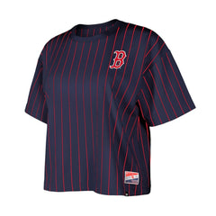 Boston Red Sox Women's Boxy Pinstripe T-Shirt Navy | New Era