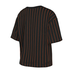 San Francisco Giants Women's Boxy Pinstripe T-Shirt Black | New Era
