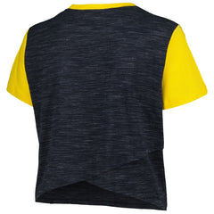 Milwaukee Brewers Women's Plus Size Crossover Back Cropped T-Shirt Navy | New Era