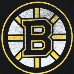 Boston Bruins Profile Women's Plus Size Distressed Printed Name & Number Long Sleeve T-Shirt Black