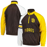 San Diego Padres Starter Elite Raglan Half-Zip Jacket Brown/Gold