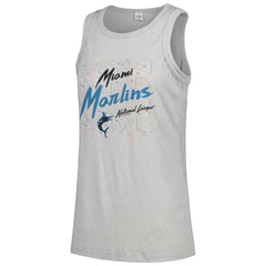 Miami Marlins Soft as a Grape Women's Gauze High Neck Tank Top Gray