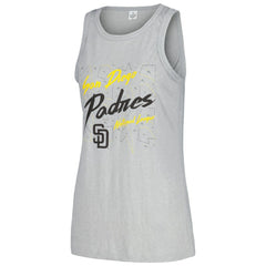 San Diego Padres Soft as a Grape Women's Gauze High Neck Tank Top Gray