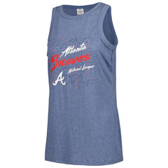 Atlanta Braves Soft as a Grape Women's Gauze High Neck Tank Top Navy