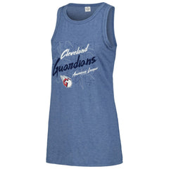 Cleveland Guardians Soft as a Grape Women's Gauze High Neck Tank Top Navy