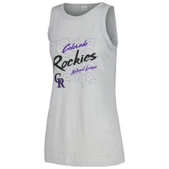 Colorado Rockies Soft as a Grape Women's Gauze High Neck Tank Top Gray