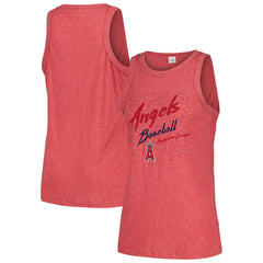 Los Angeles Angels Soft as a Grape Women's Gauze High Neck Tank Top Red
