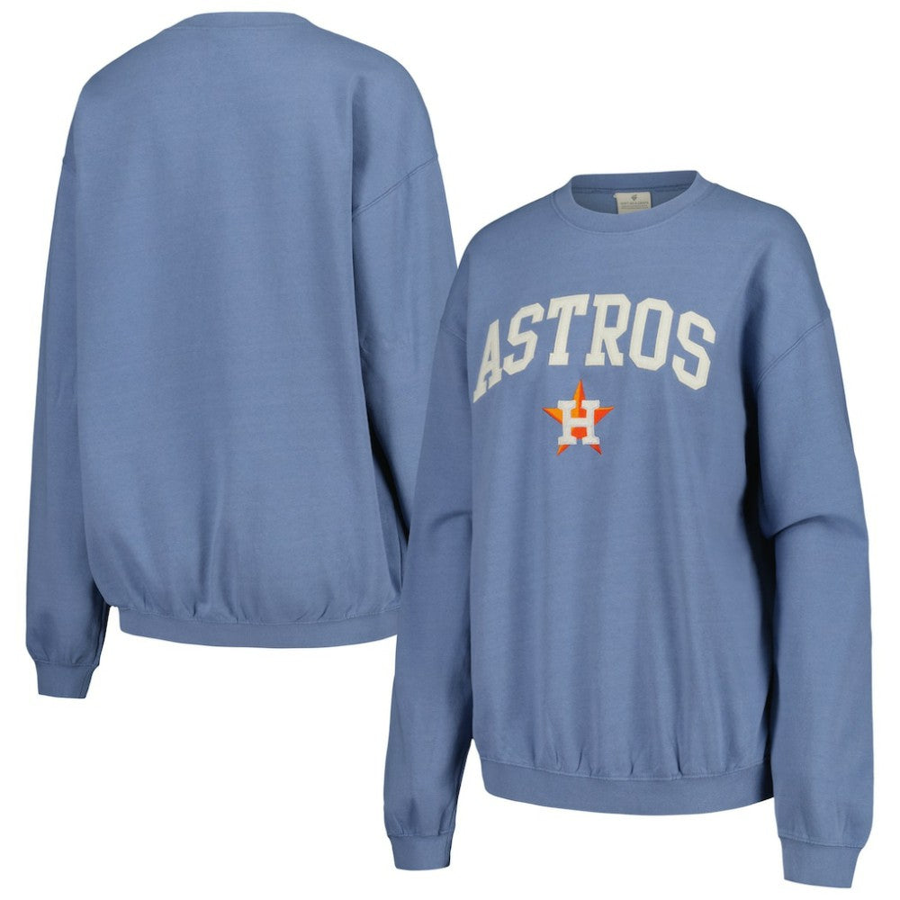 Houston Astros Soft as a Grape Women's Pigment Dye Pullover Sweatshirt Navy