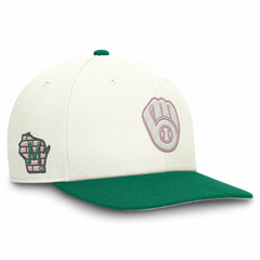 Milwaukee Brewers Sail Pro Performance Snapback Hat Cream/Green | Nike