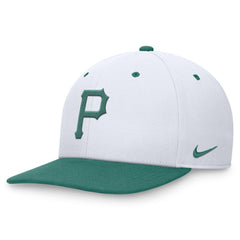 Pittsburgh Pirates Bicoastal Two-Tone Pro Performance Snapback Hat White/Green | Nike