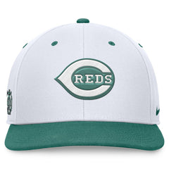 Cincinnati Reds Bicoastal Two-Tone Pro Performance Snapback Hat White/Green | Nike