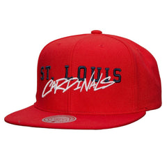 St. Louis Cardinals Team Tagged Snapback Hat Red | Mitchell & Ness