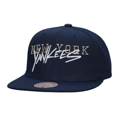 New York Yankees Team Tagged Snapback Hat Navy | Mitchell & Ness