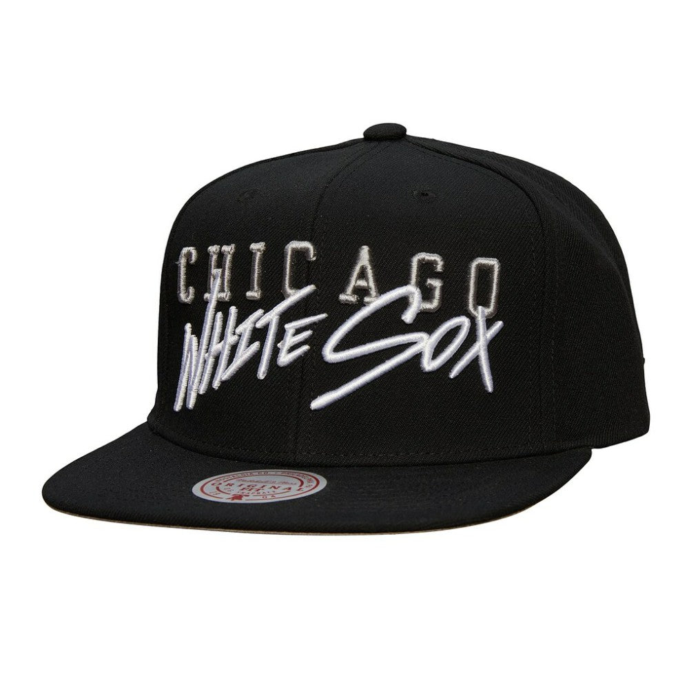 Chicago White Sox Team Tagged Snapback Hat Black | Mitchell & Ness