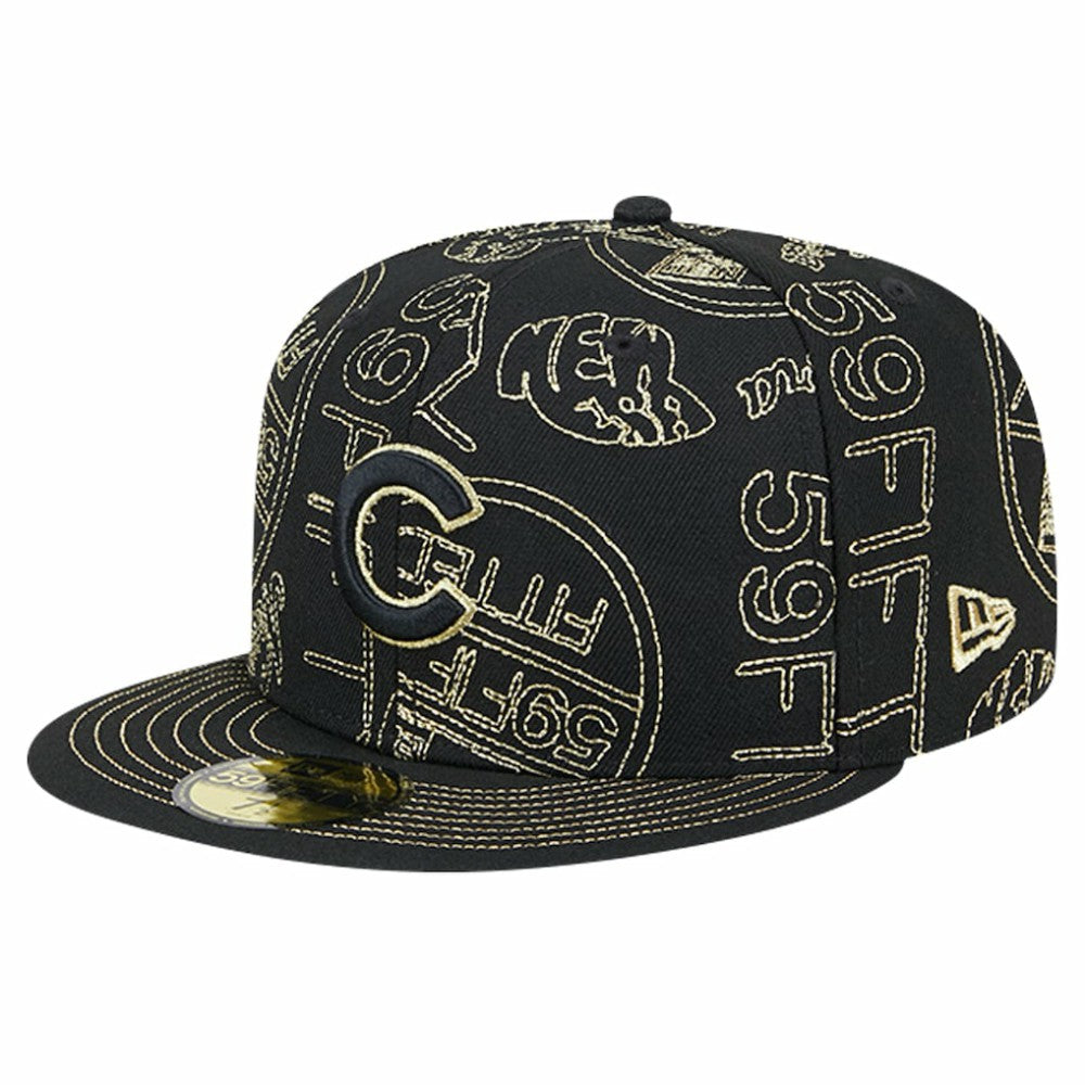 Chicago Cubs 59FIFTY Day Allover Fitted Hat Black | New Era
