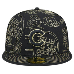 Chicago Cubs 59FIFTY Day Allover Fitted Hat Black | New Era
