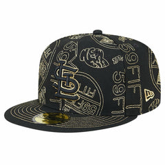 St. Louis Cardinals 59FIFTY Day Allover Fitted Hat Black | New Era
