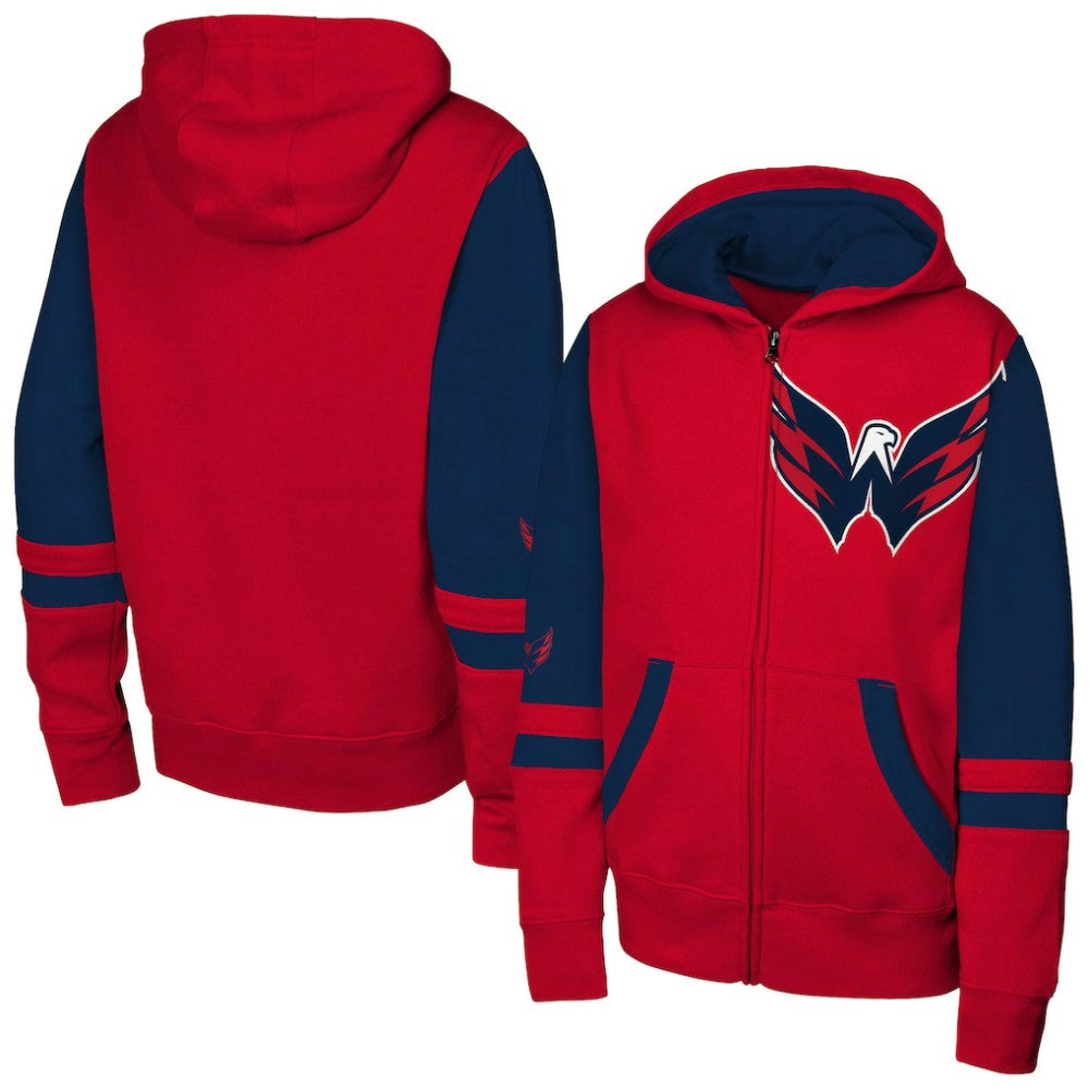 Washington Capitals Youth Face Off Full-Zip Hoodie Red