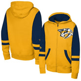 Nashville Predators Youth Face Off Full-Zip Hoodie Gold